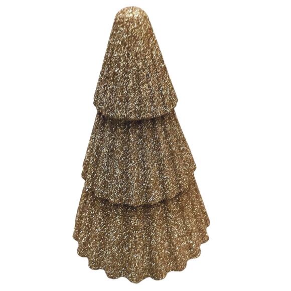 Gold Glitter Christmas Tree LED Wax Candles Set of 3 Holiday Glam New - Picture 10 of 10